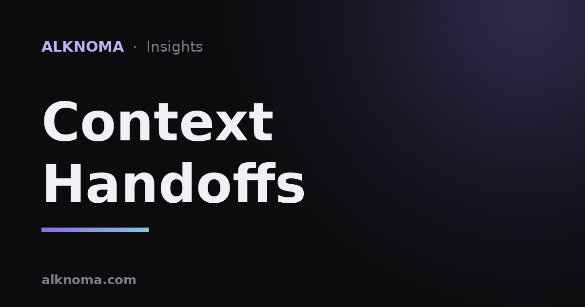 Context Handoffs — Alknoma